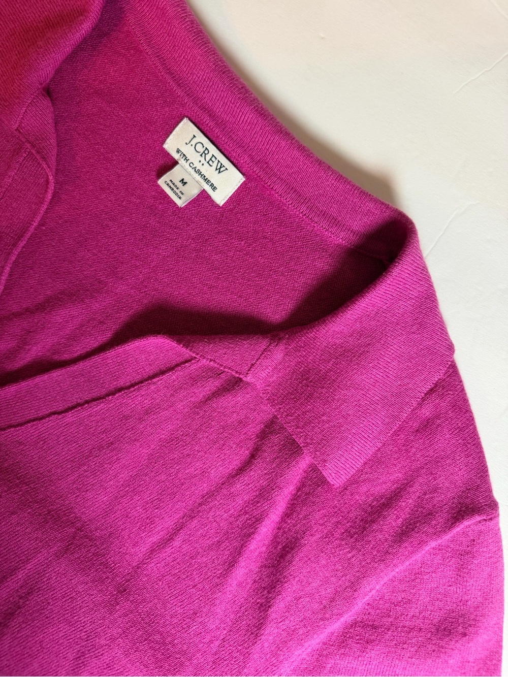 J. Crew Women's V-Neck Sweater in Bright Magenta